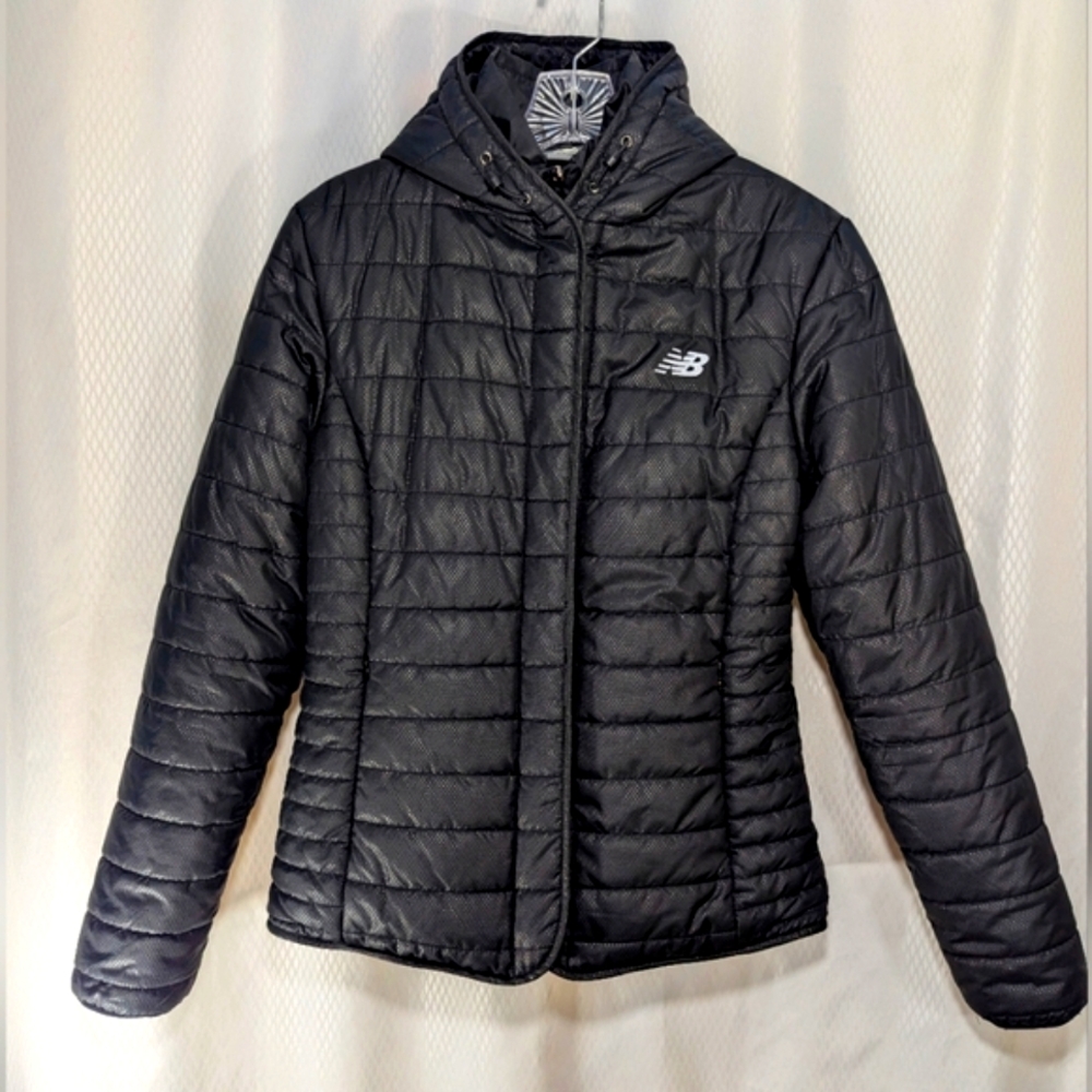 Women's New Balance Zip-Front Puffer Jacket with Hood, Black, Small